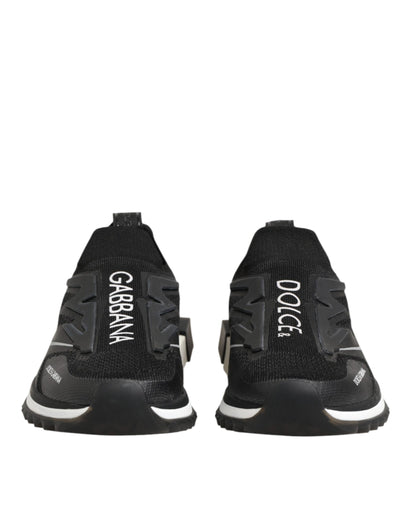 Dolce &amp; Gabbana Schwarze SORRENTO Sport Stretch Sneakers Schuhe