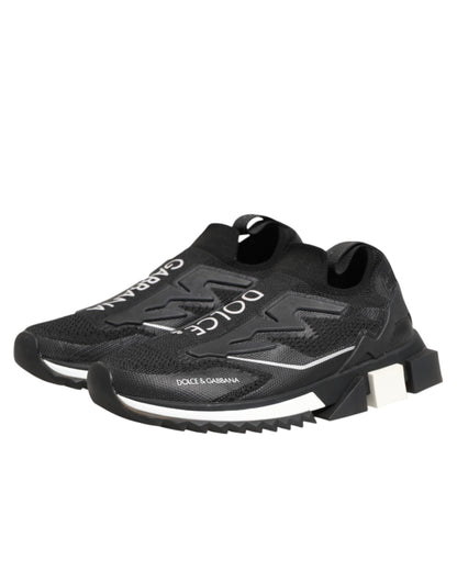 Dolce &amp; Gabbana Schwarze SORRENTO Sport Stretch Sneakers Schuhe