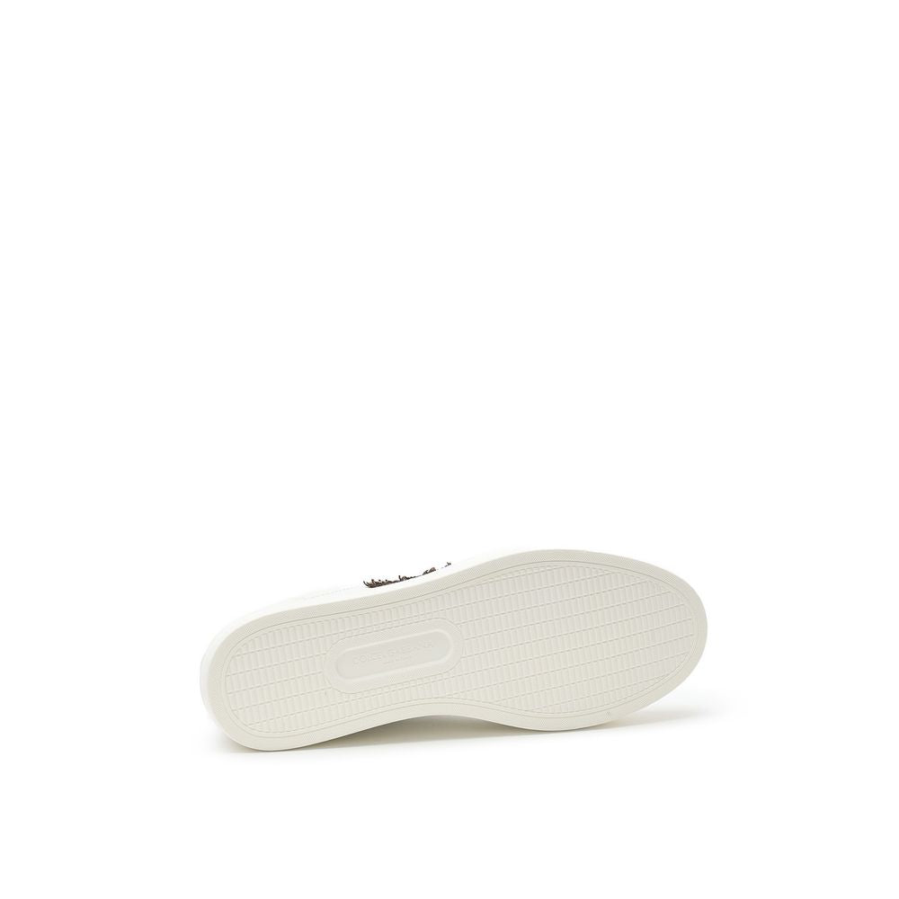 Dolce &amp; Gabbana – Weiße Ledersneaker