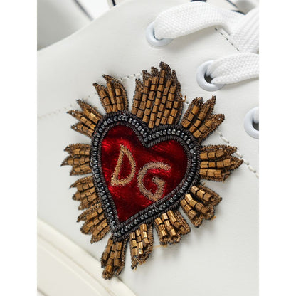 Dolce &amp; Gabbana – Weiße Ledersneaker