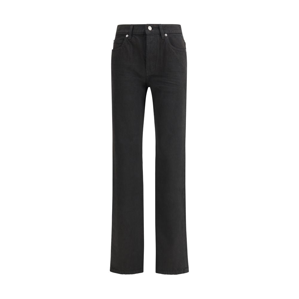 Saint Laurent Schwarze Baumwoll-Jeans mit geradem Bein