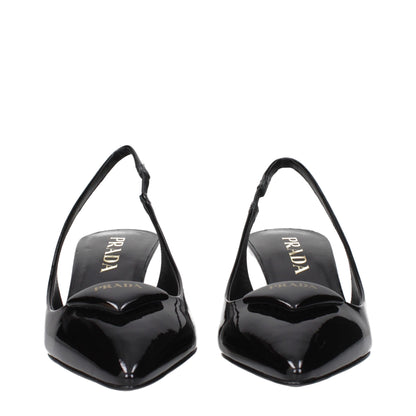 Prada – Schwarze Pumps aus Leder mit mittlerem Absatz