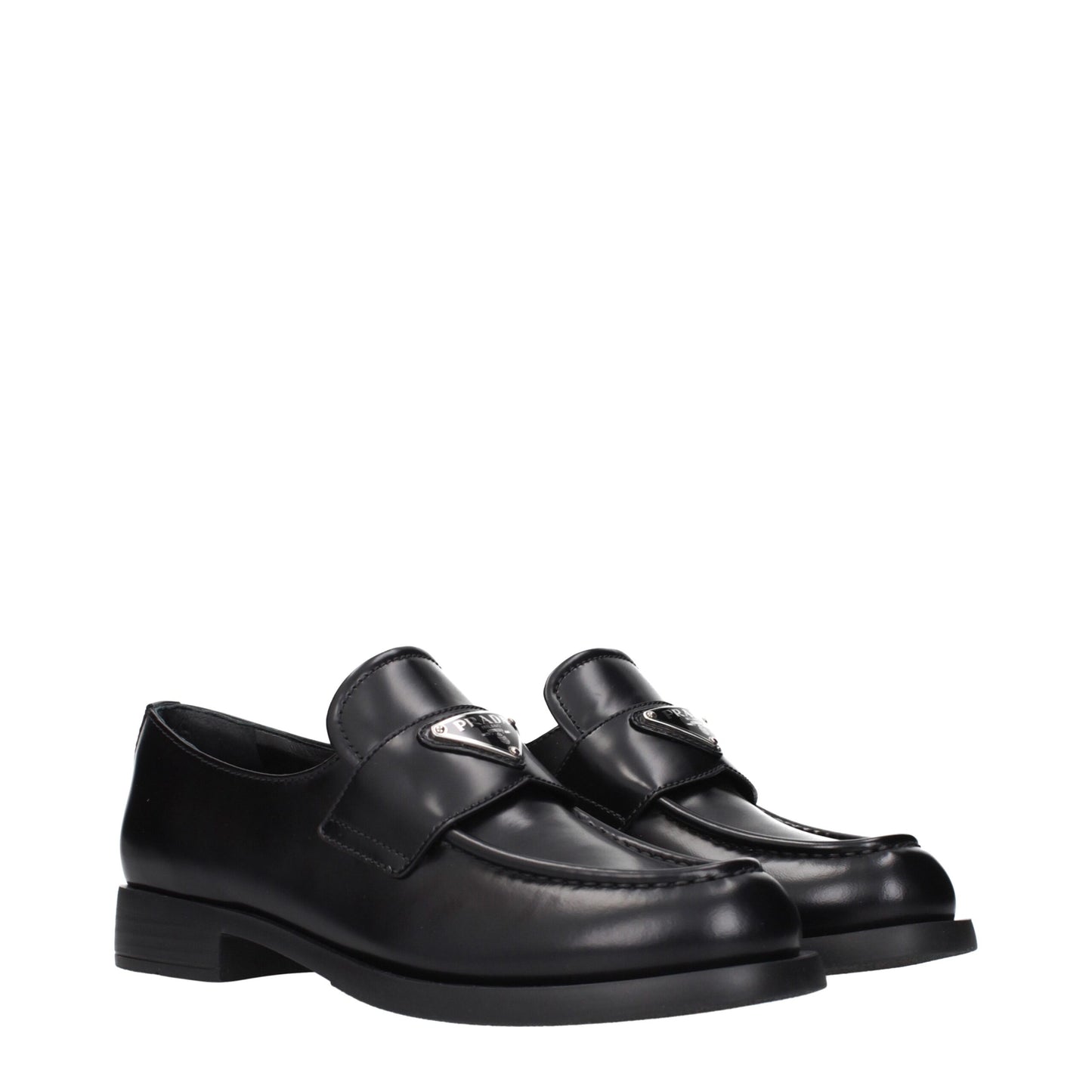 Prada – Slipper aus schwarzem Leder