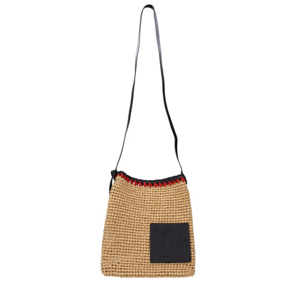 Jil Sander Beige Raffia Umhängetaschen