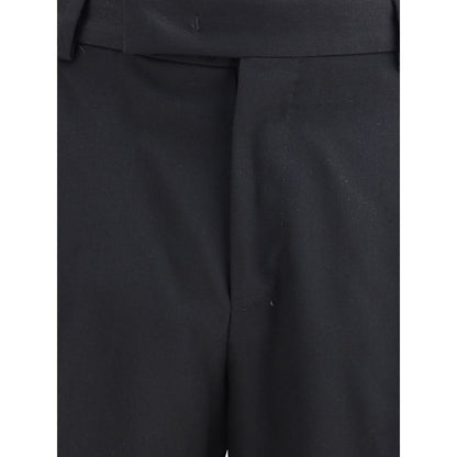 PT Torino Black Fleece Wool Casual Pants