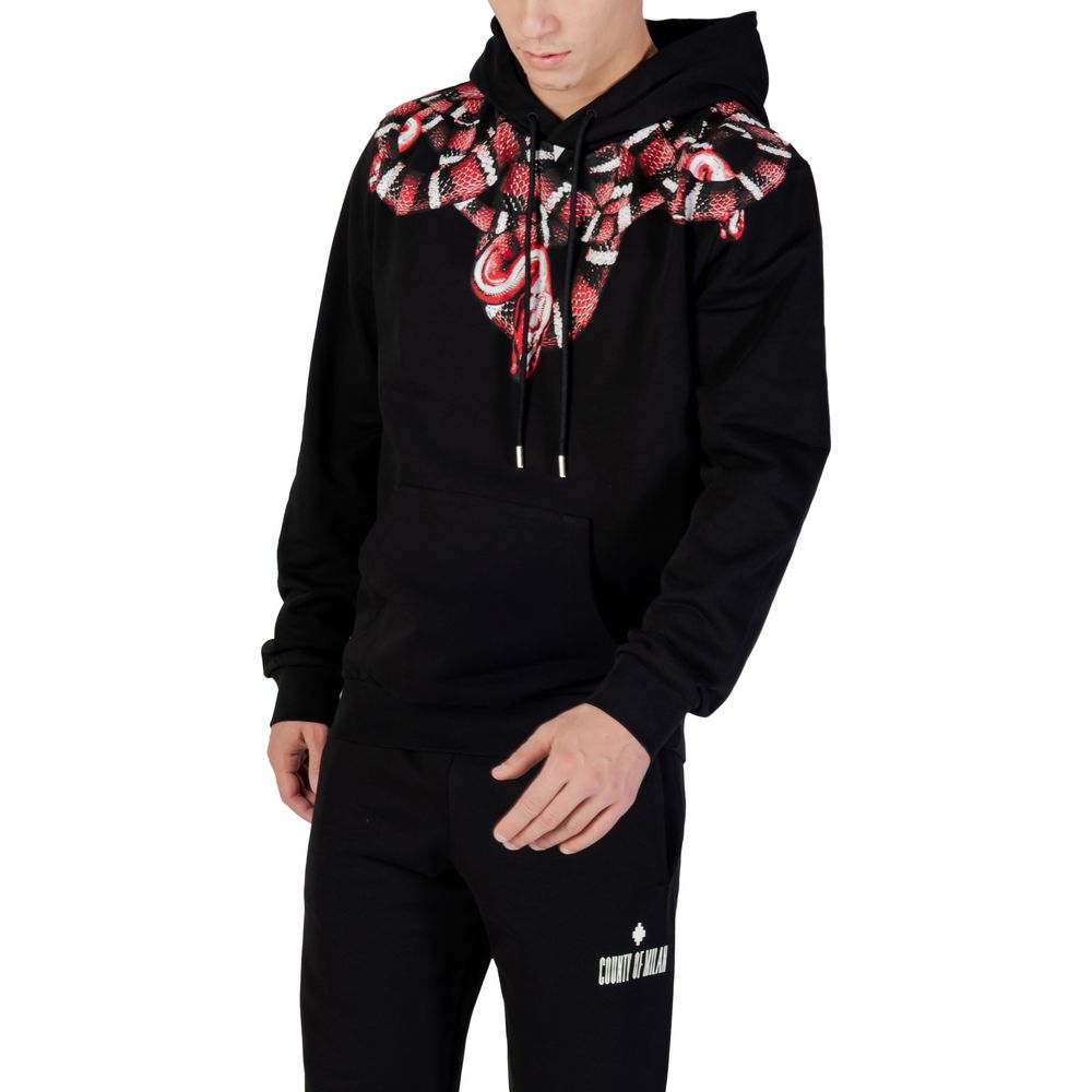 County of Milan Black Cotton Hoodie