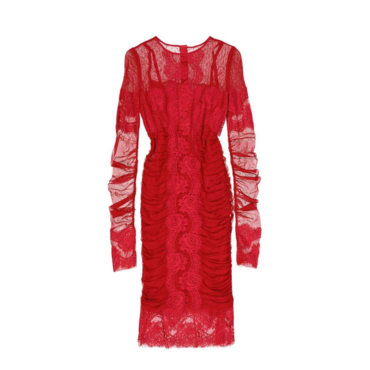 Dolce & Gabbana Lace Rouches Dress