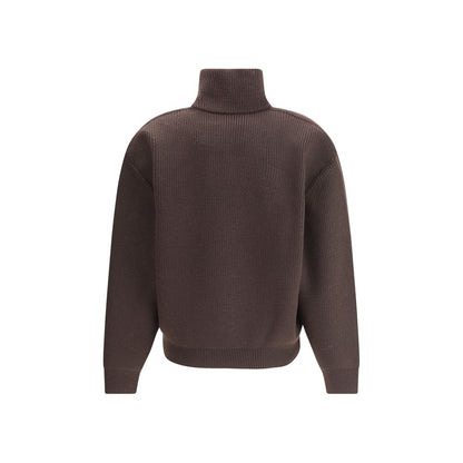 Saint Laurent Brown Lamb Leather Sweatshirt