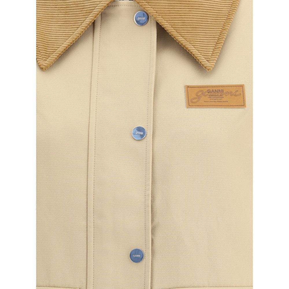 Ganni Beige Cotton Coat