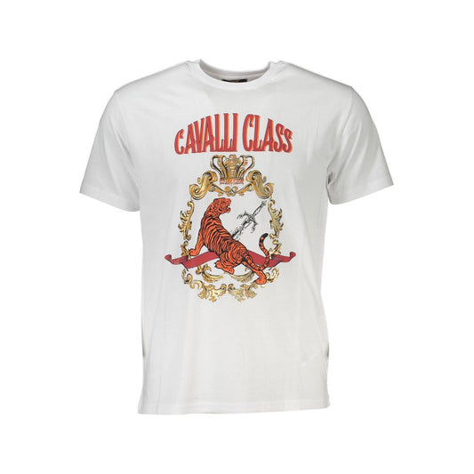 Cavalli Class White Cotton T-Shirt