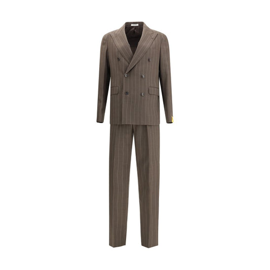 Tagliatore Gray Fleece Wool Suits And Blazer