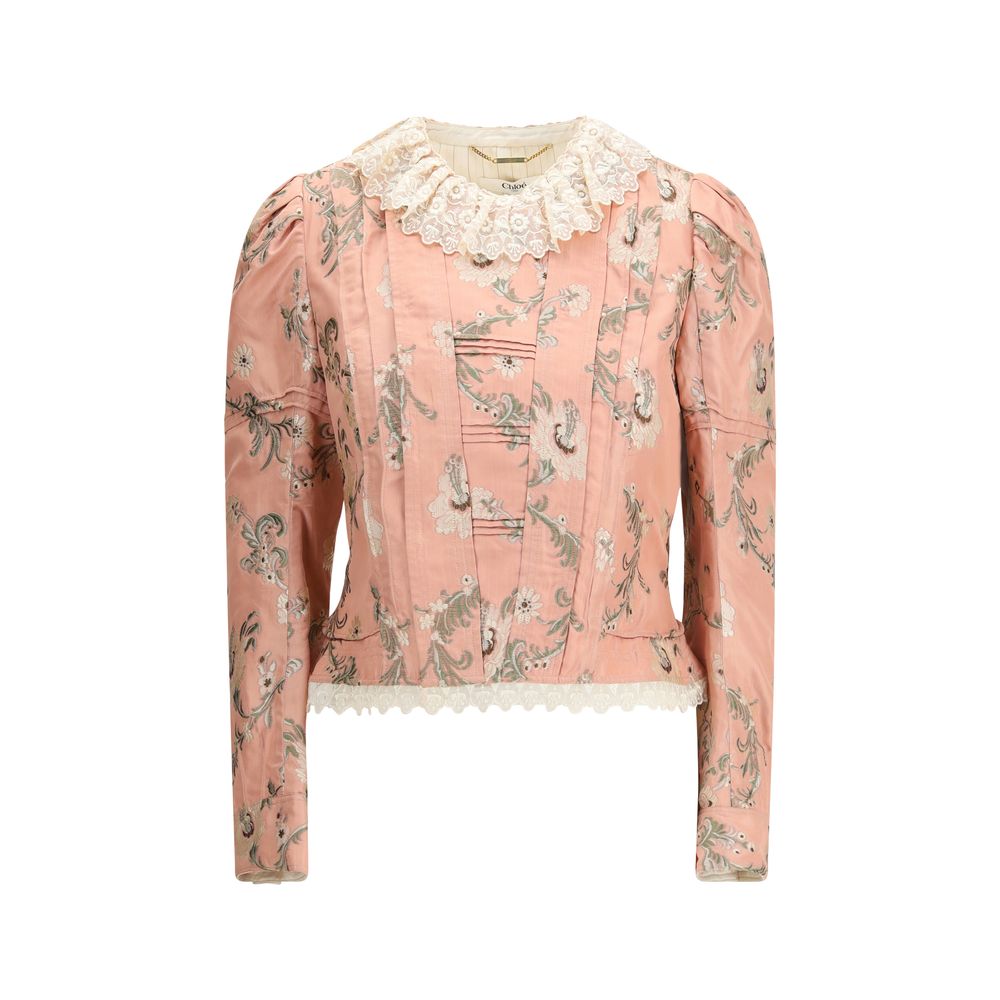 Chloé Fitted Jacket in jacquard taffeta and lace