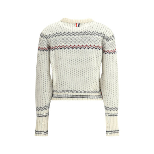 Thom Browne White Wool Cardigan