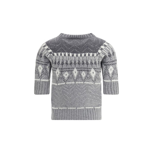 Ermanno Scervino Gray Cashmere Sweatshirt