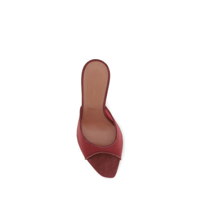 Amina Muaddi Red Polyester Stiletto Heel Sandals