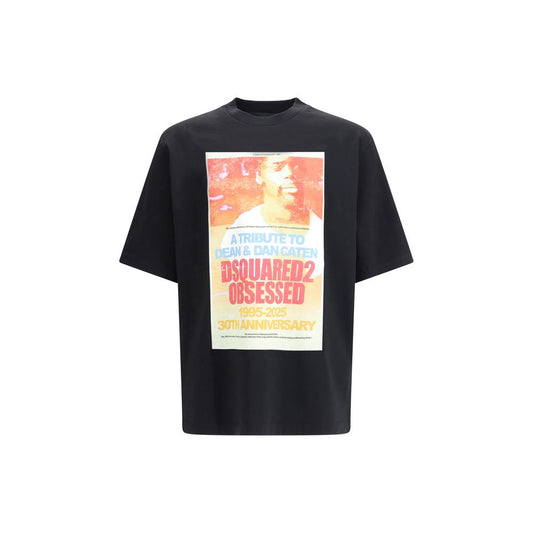 Dsquared² Schwarzes Baumwoll-T-Shirt