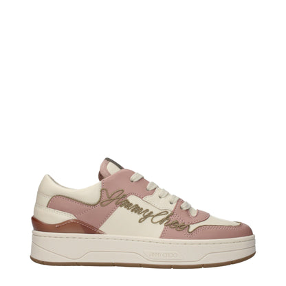 Jimmy Choo Pink Leather Low Top Sneakers