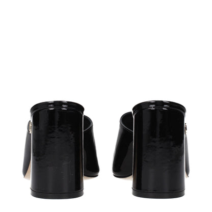 Jimmy Choo Black Leather Platform Sandals