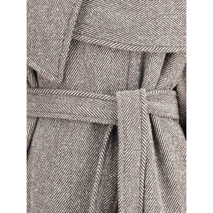 Ferragamo Brown Fleece Wool Coat