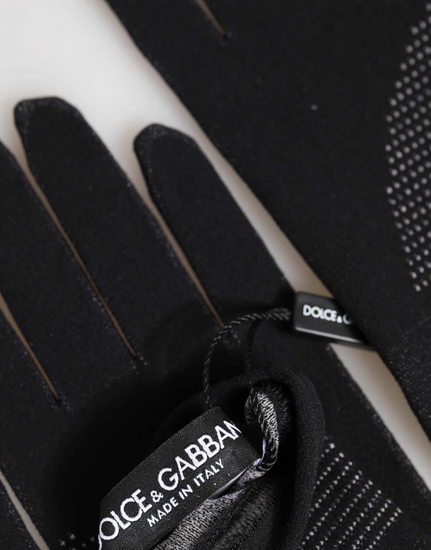 Dolce & Gabbana Black DG Logo Cotton Hands Mitten Men Gloves