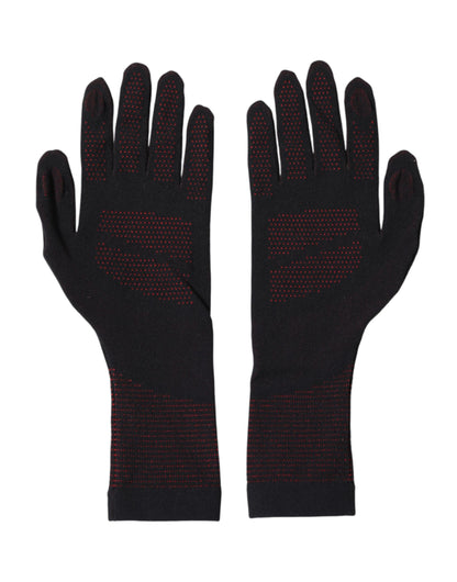 Dolce & Gabbana Black DG Logo Cotton Hands Mitten Men Gloves