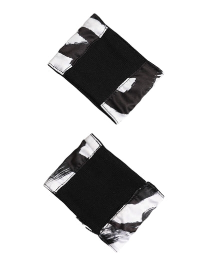 Dolce & Gabbana Black White DG Logo Silk 1 Pair Wristband