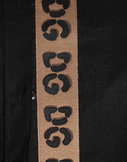Dolce & Gabbana Black DG Cotton Collared MARTINI Dress Shirt