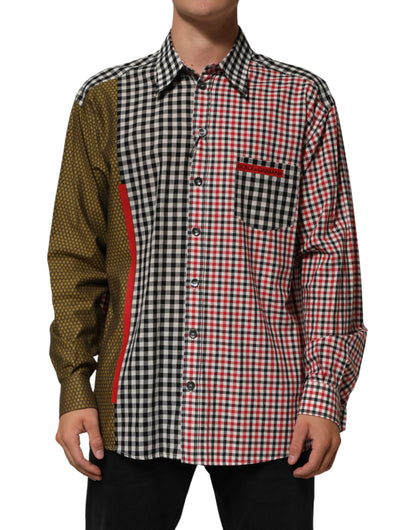 Dolce & Gabbana Multicolor Cotton Collared Checkered Shirt