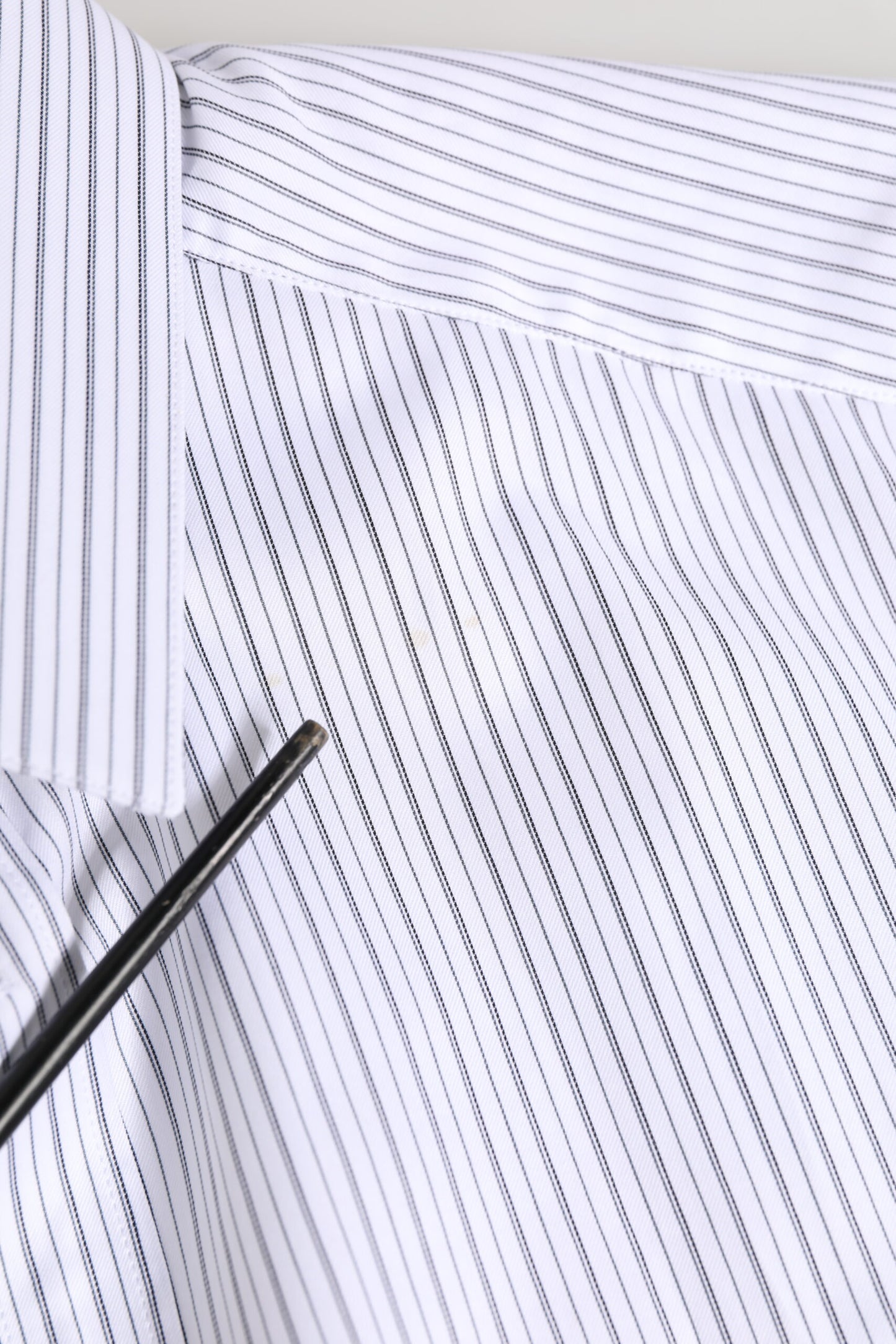 Dolce & Gabbana White Stripes Cotton Men GOLD Dress Shirt