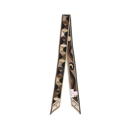 Emilio Pucci Brown Silk Scarf
