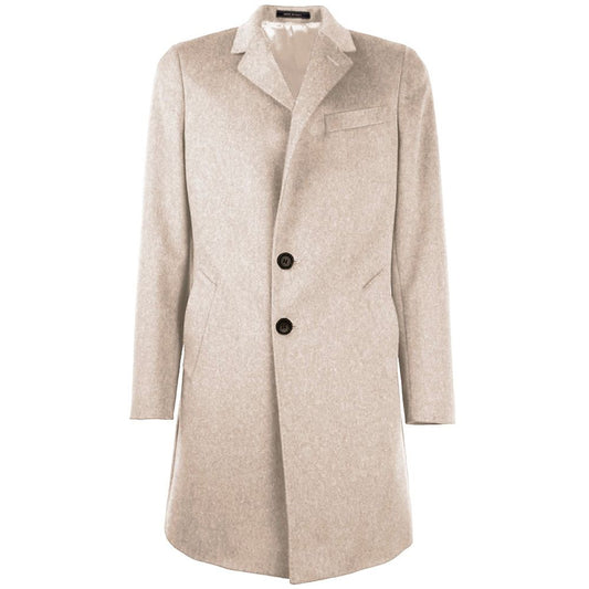 Beige Wolljacke für Herren, Made in Italy