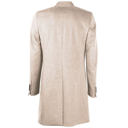 Beige Wolljacke für Herren, Made in Italy