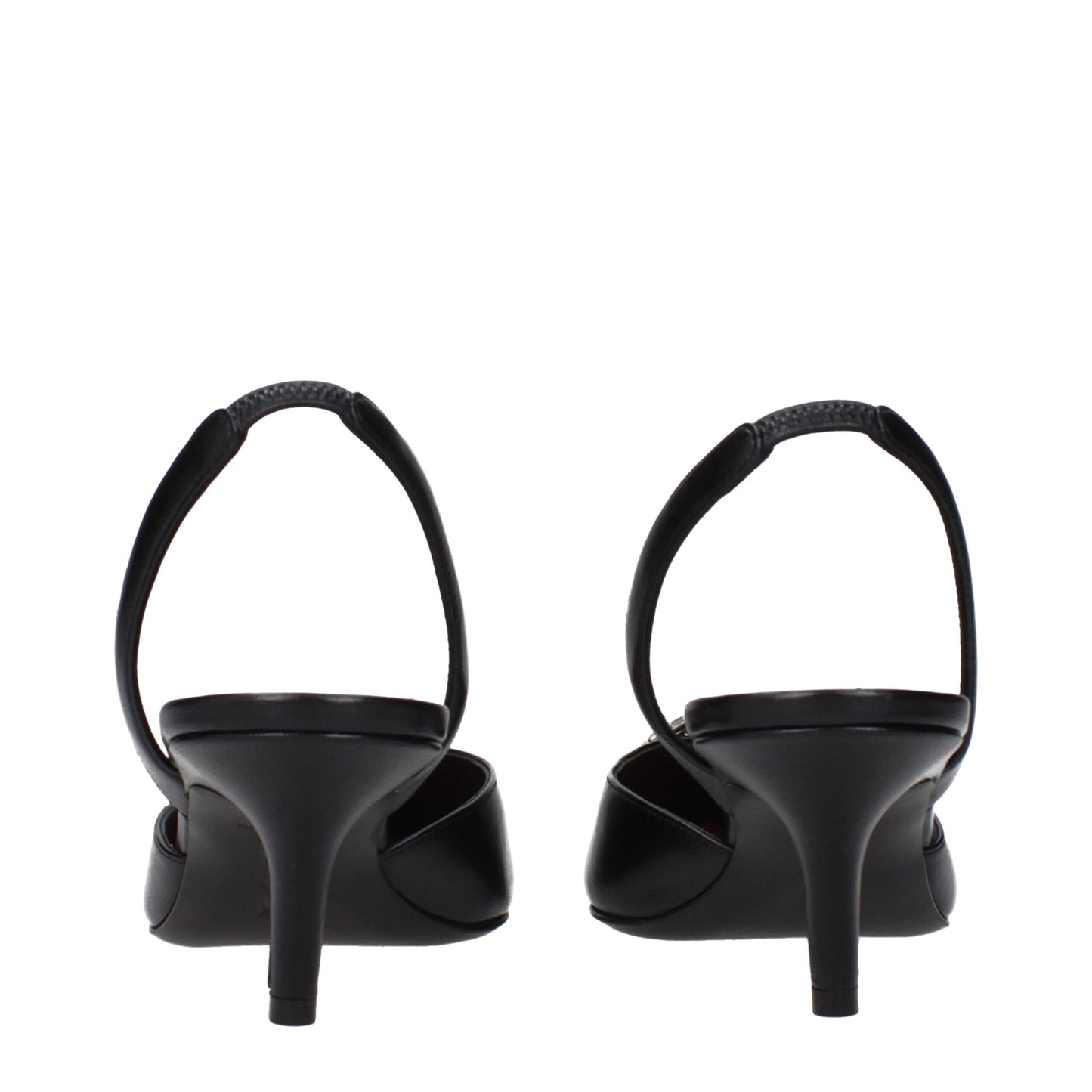 Amina Muaddi Black Leather High Heel Pumps