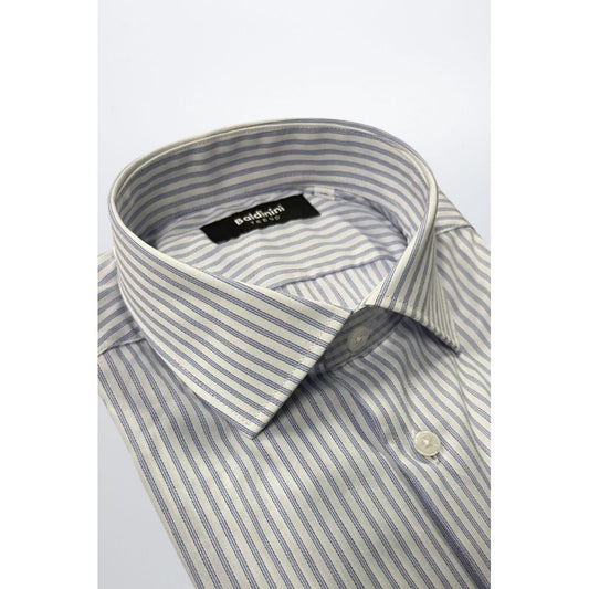 Baldinini Trend Light Blue Cotton Men Shirt
