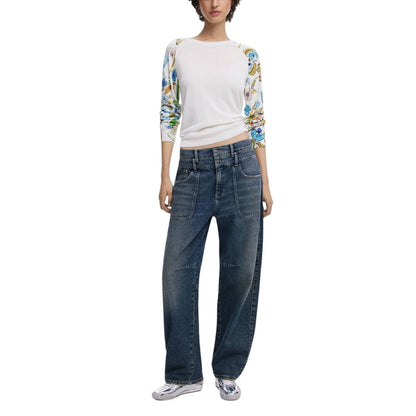 Desigual White Viscose Sweatshirt