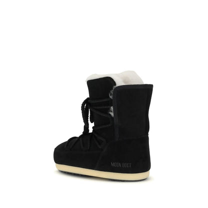 Moon Boot Black Leather Ankle Boots