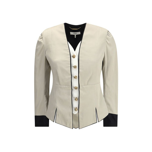 Chloé Silver Silk Coat