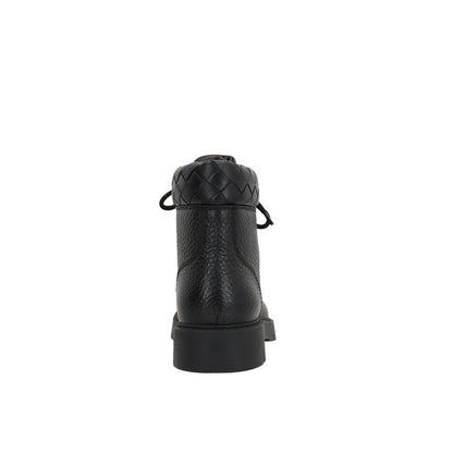 Bottega Veneta Black Calfskin Lace-Up Boots