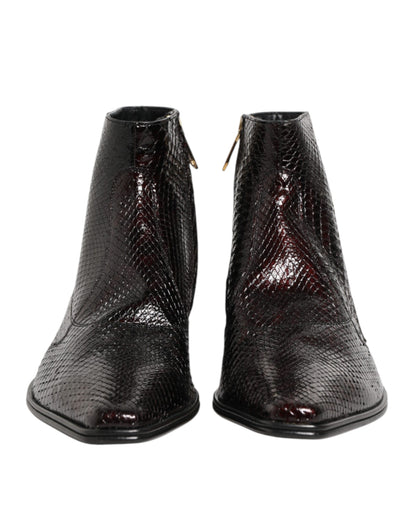 Dolce & Gabbana Bordeaux Chelsea Men Short Ankle Boots Shoes