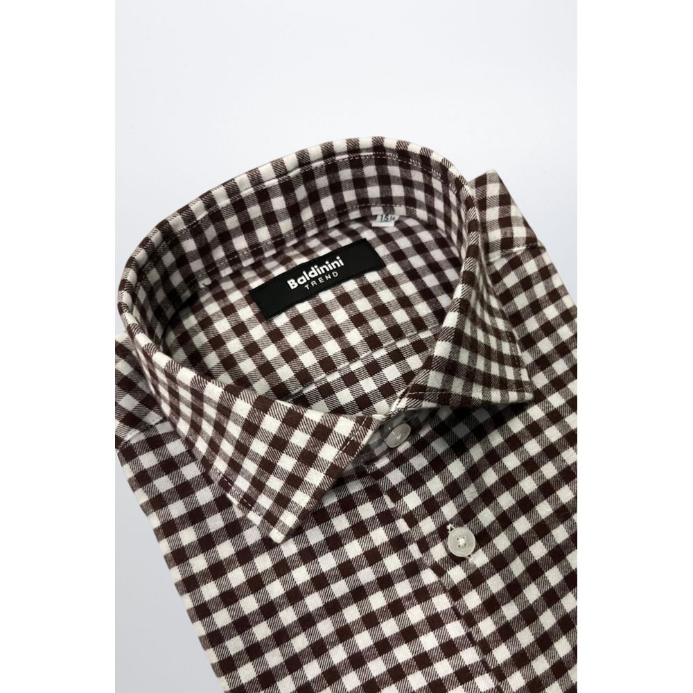 Baldinini Trend Brown Cotton Men's Shirt