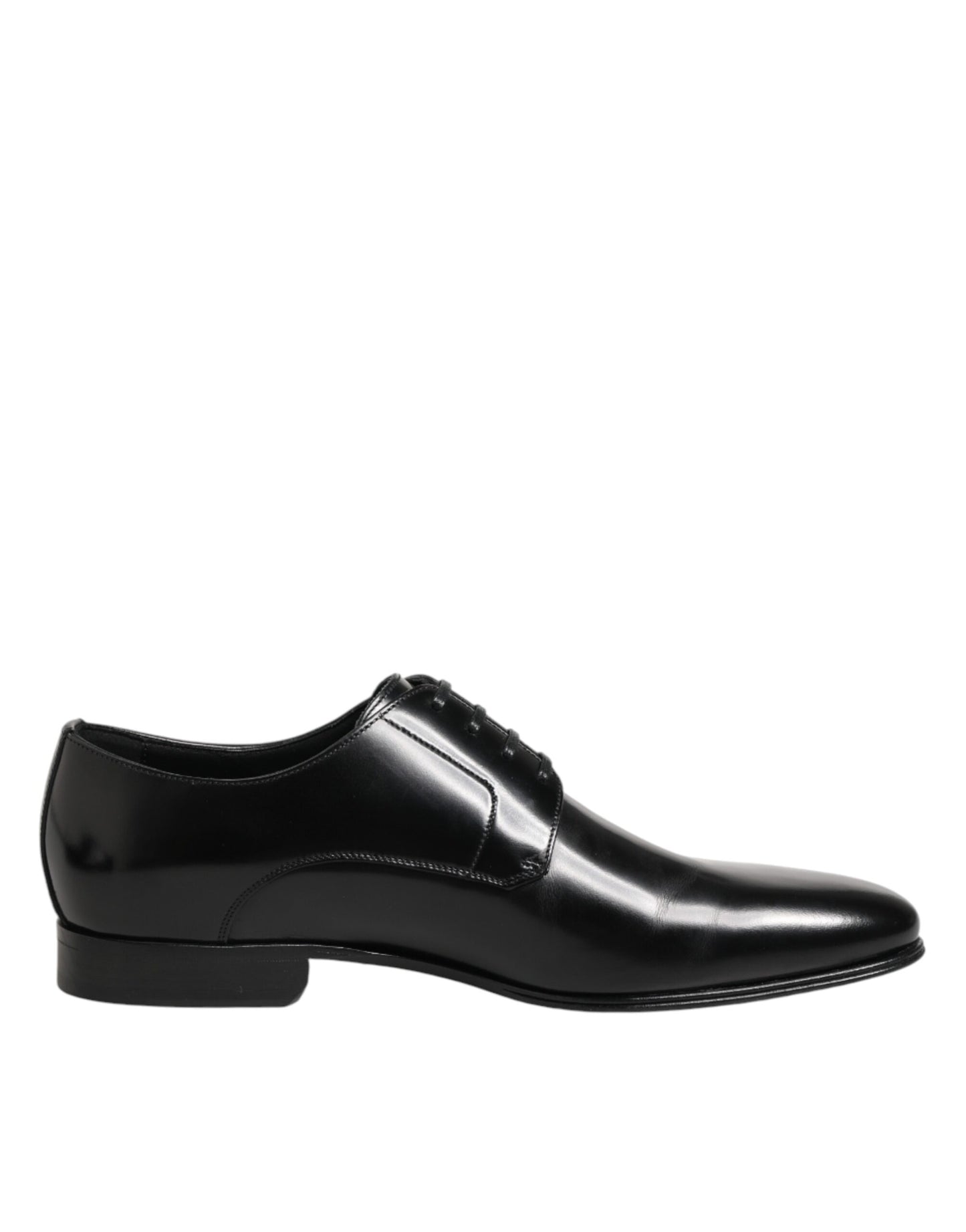 Dolce & Gabbana Black Calfskin Leather Derby Men Dress Shoes