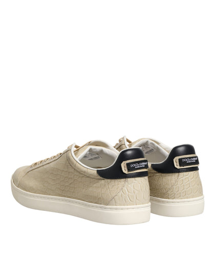 Dolce & Gabbana Beige London Low Top Leather Sneakers Shoes