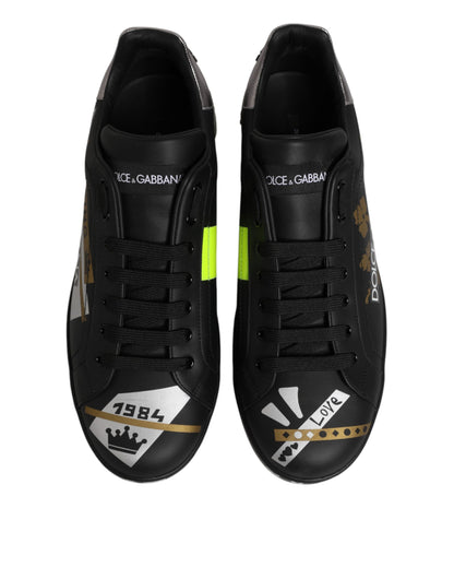 Dolce & Gabbana Black Crown Logo Low Top Men Sneakers Shoes