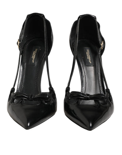 Dolce & Gabbana Black Patent Leather High Heels Pumps Shoes
