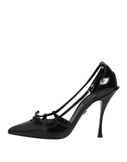Dolce & Gabbana Black Patent Leather High Heels Pumps Shoes