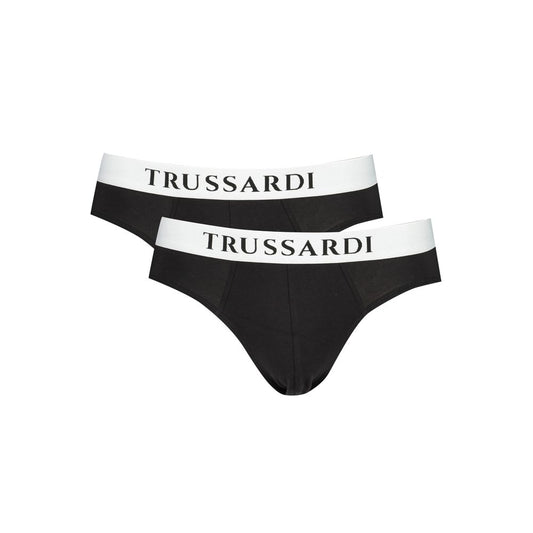 Trussardi Black Cotton Underwear