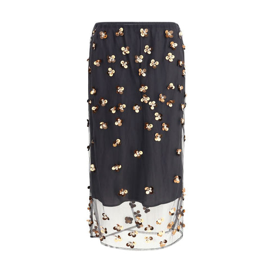 Forte_Forte Black Polyamide Long Skirt