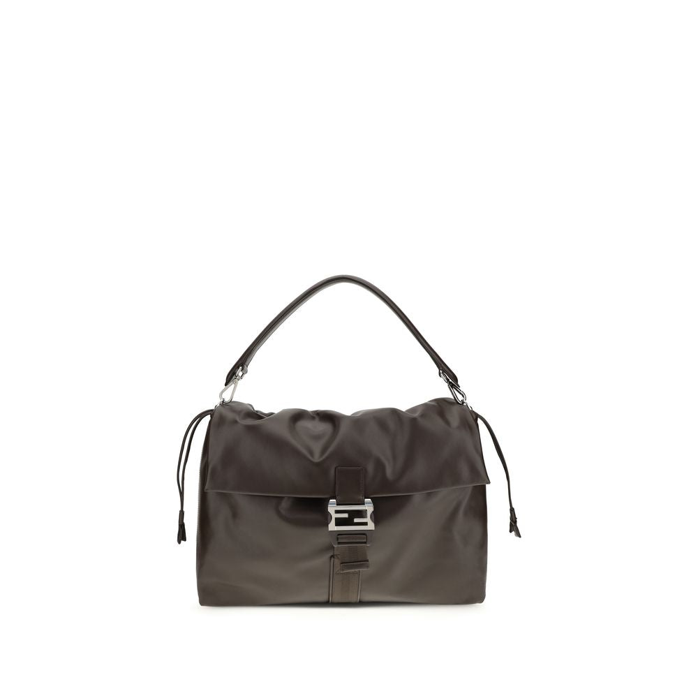Fendi Brown Calf Leather Bos Taurus Shoulder Bag
