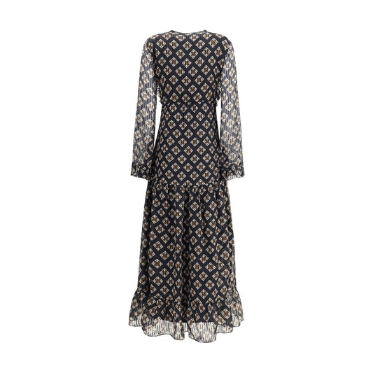 Kristina Ti Black Silk Long Dress