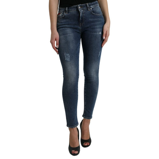 Dolce & Gabbana Blue Cotton Skinny Jeans